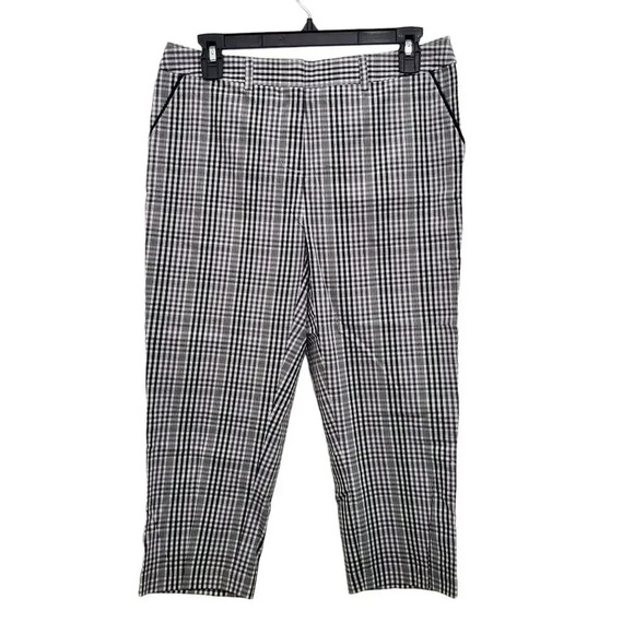 Greg Norman Women's Black White Gingham Plaid Cropped Golf Capris‎ NWT Size 6 - Picture 1 of 5